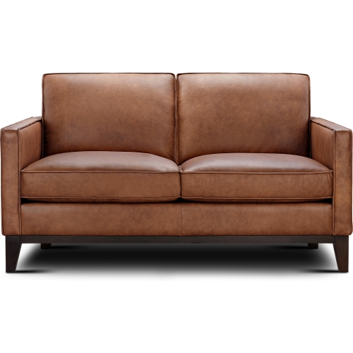 Chelsea Loveseat in Honey Brown Top Grain Leather